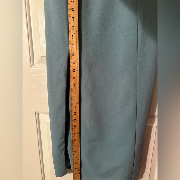 NWT SHOW ME YOUR MUMU Large Eden Stretch Midi French Blue Square Neck High Slit - Picture 11 of 13